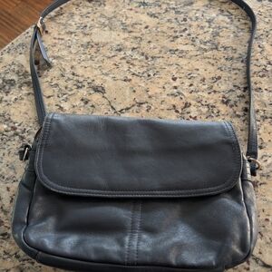 First Edition Leather Crossbody Bag~Navy